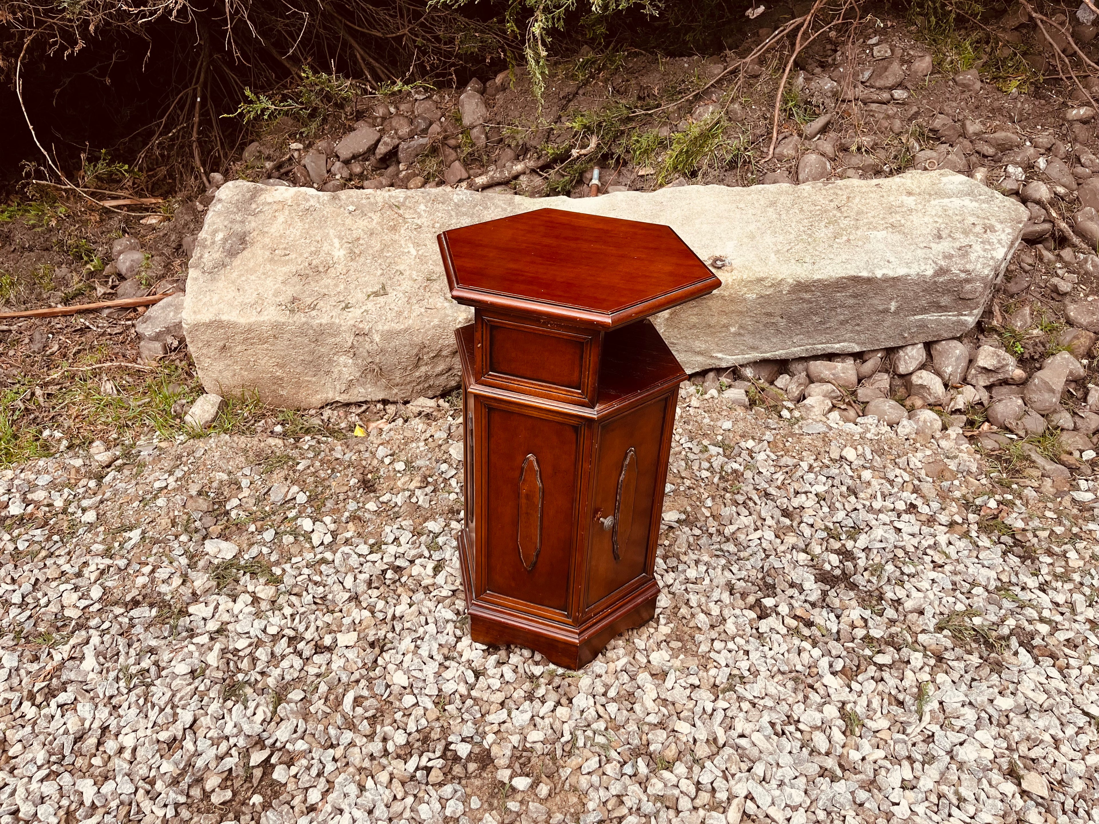 Antique Edwardian Mahogany Hexagonal Telephone Table Cabinet, Circa 1900