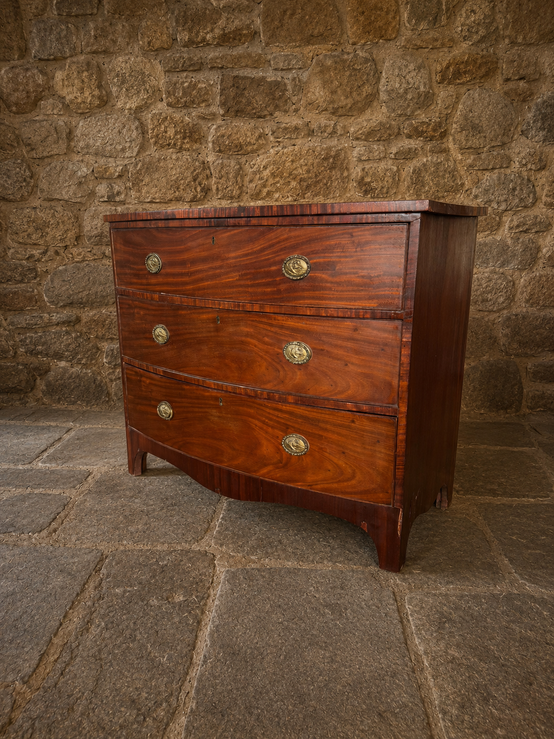 Regency Style Mahogany Bow Front Chest of Drawers c1890–1920