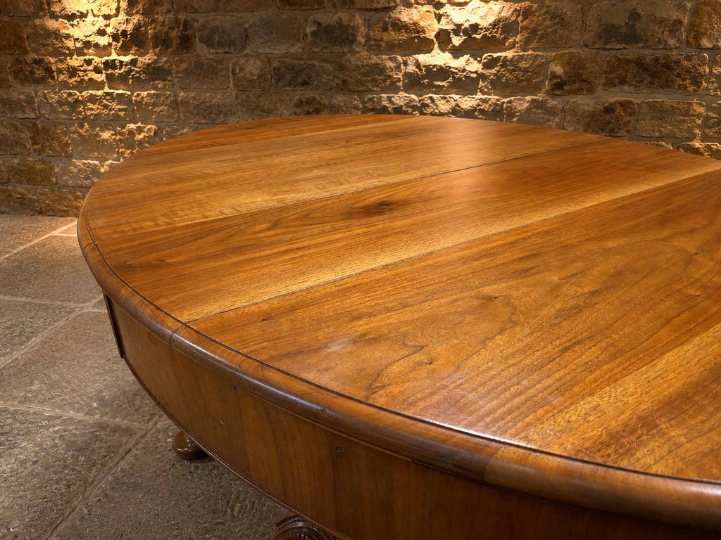 Large Georgian Style Yew Extending Dining Table | Oval Dining Table | Seats 6–8