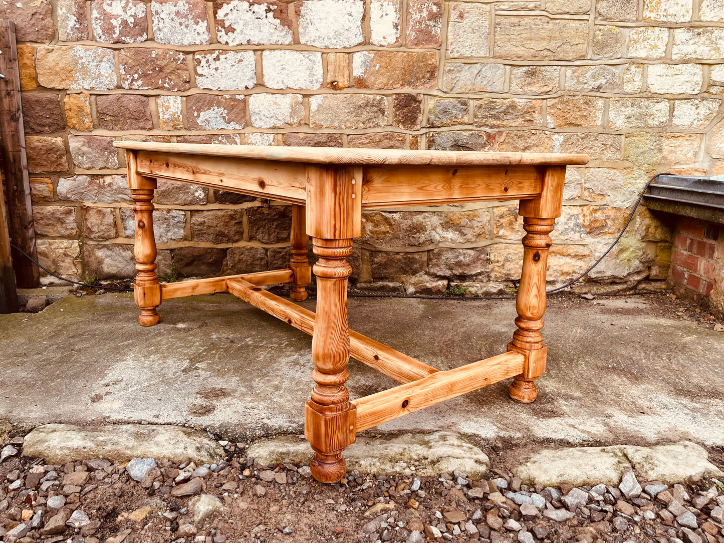 Solid Pine Farmhouse Dining Table