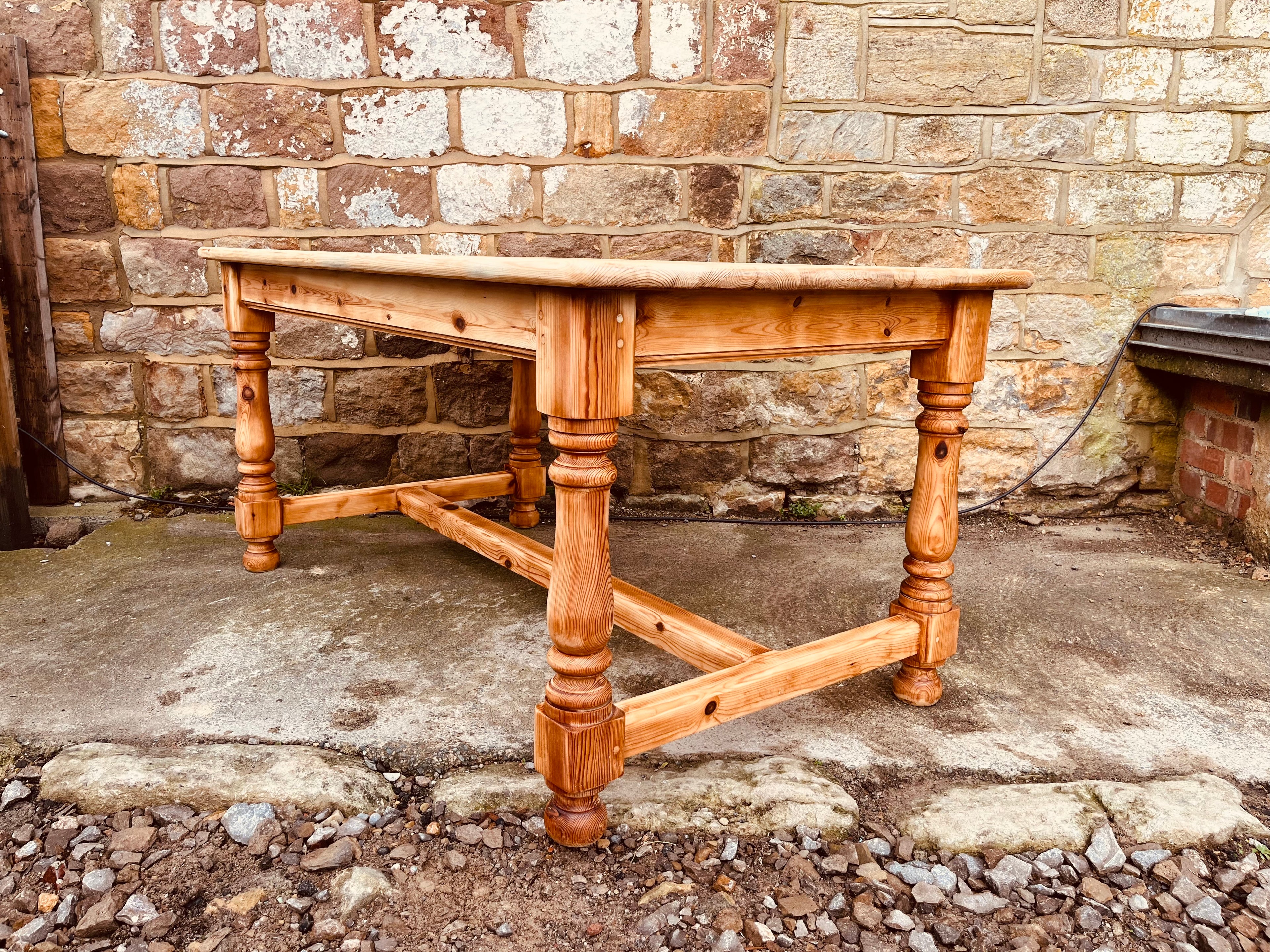 Solid Pine Farmhouse Dining Table