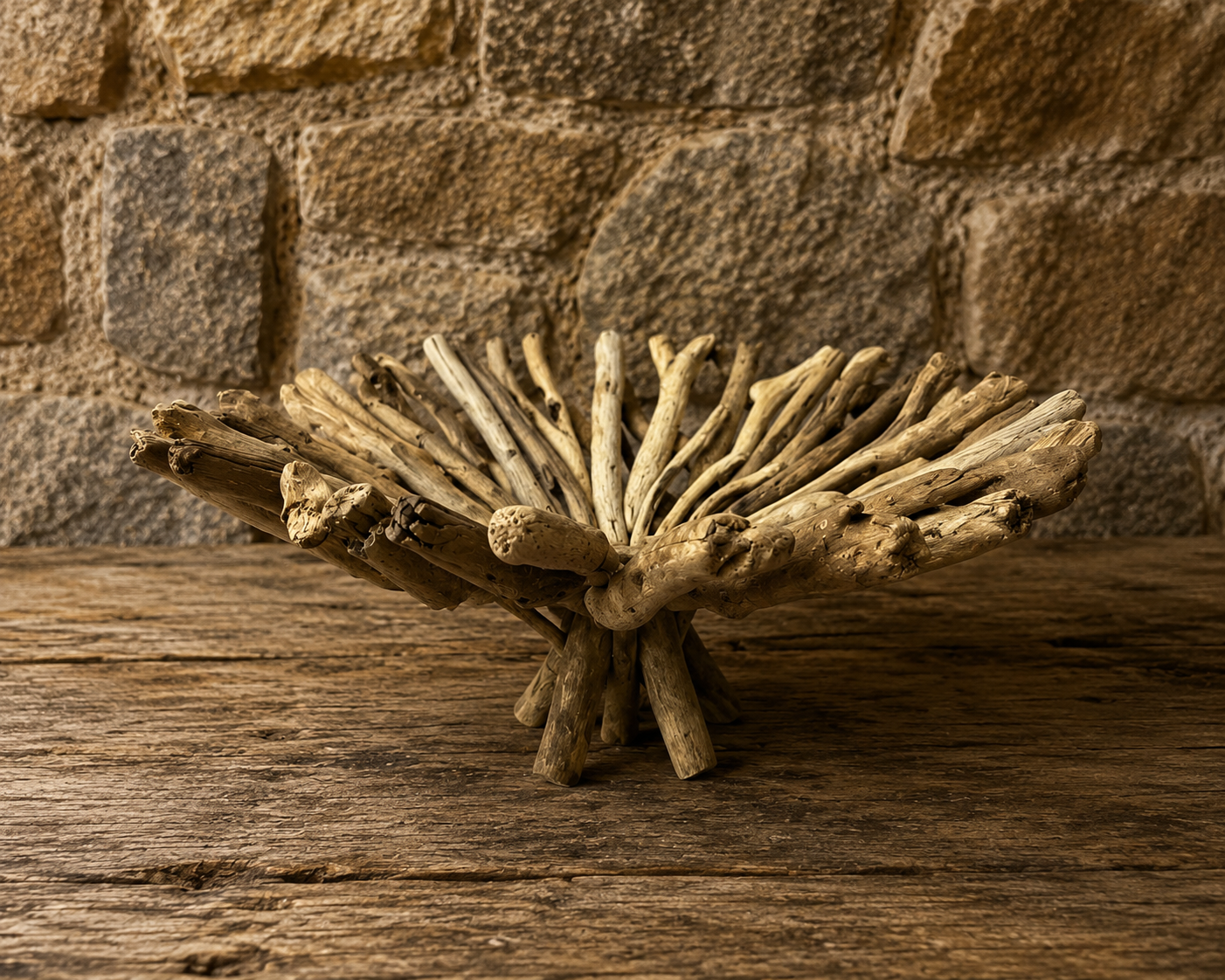Large Handmade Driftwood Sculptural Bowl Centrepiece