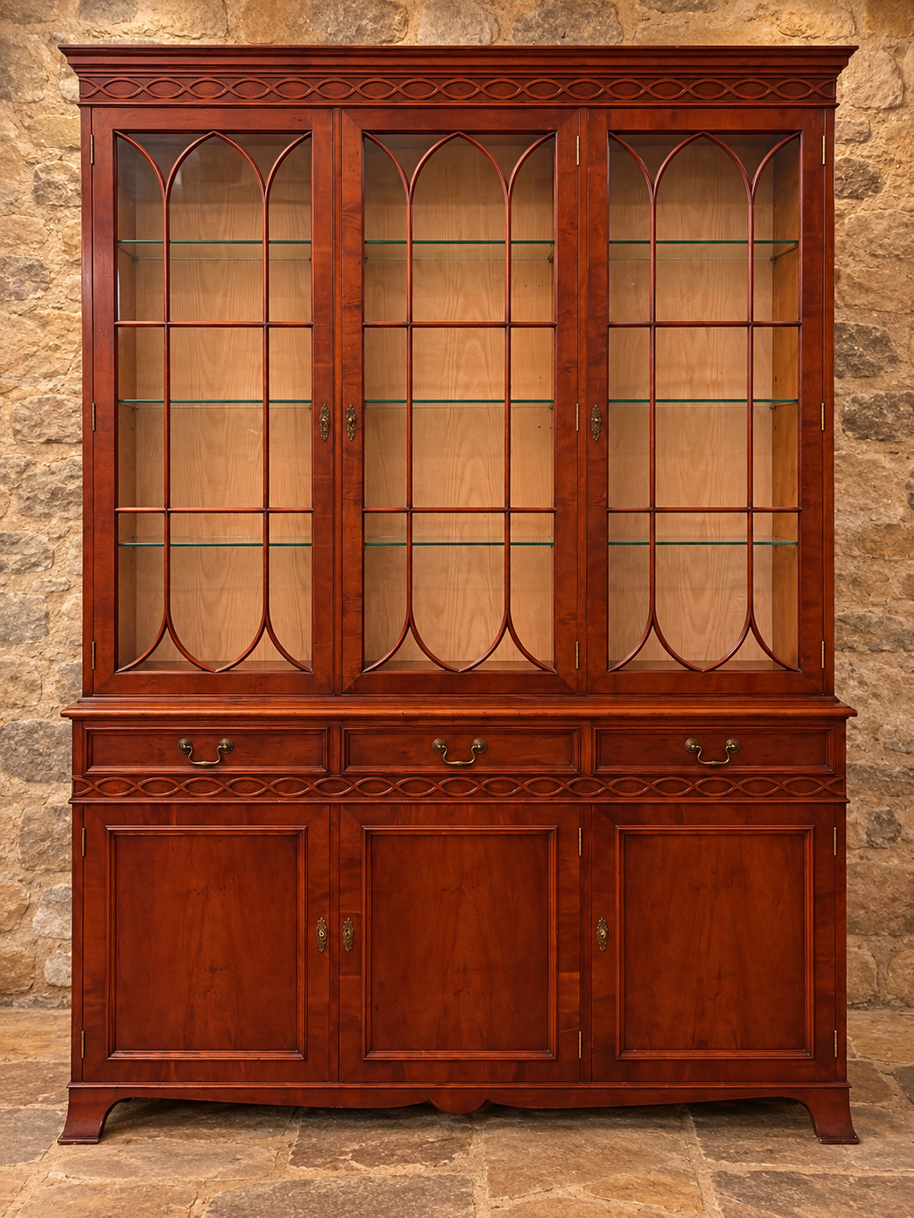Vintage Georgian style glazed display cabinet