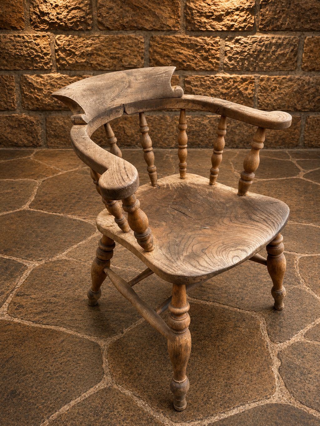Antique Early Victorian Elm & Ash Smoker’s Bow Chair | English Country Armchair | Circa 1830–1860
