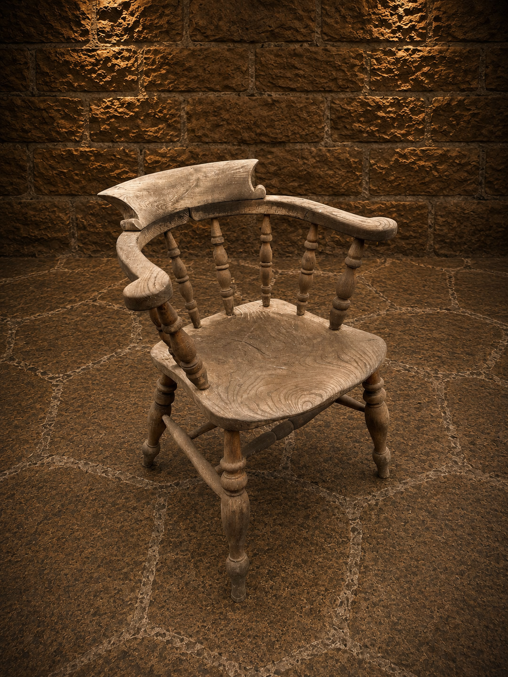 Antique Early Victorian Elm & Ash Smoker’s Bow Chair | English Country Armchair | Circa 1830–1860