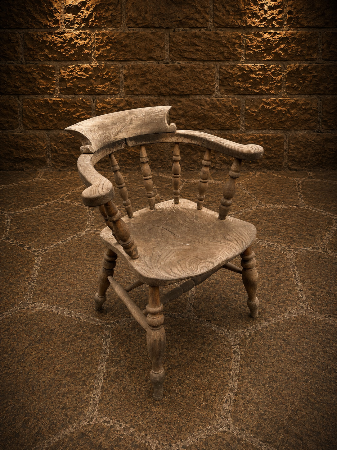 Antique Early Victorian Elm & Ash Smoker’s Bow Chair | English Country Armchair | Circa 1830–1860
