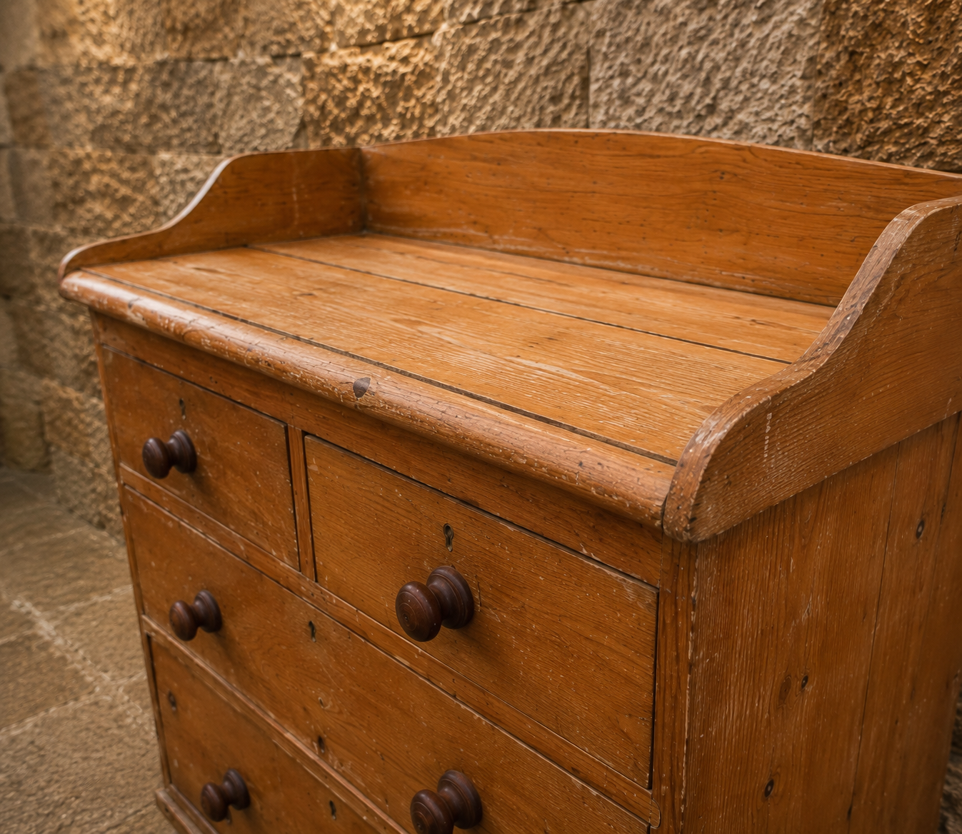 Antique Victorian Pine Washstand Chest of Drawers – c.1870–1890