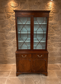 Georgian Revival Mahogany Display Cabinet Bookcase with Astragal Glazed Doors