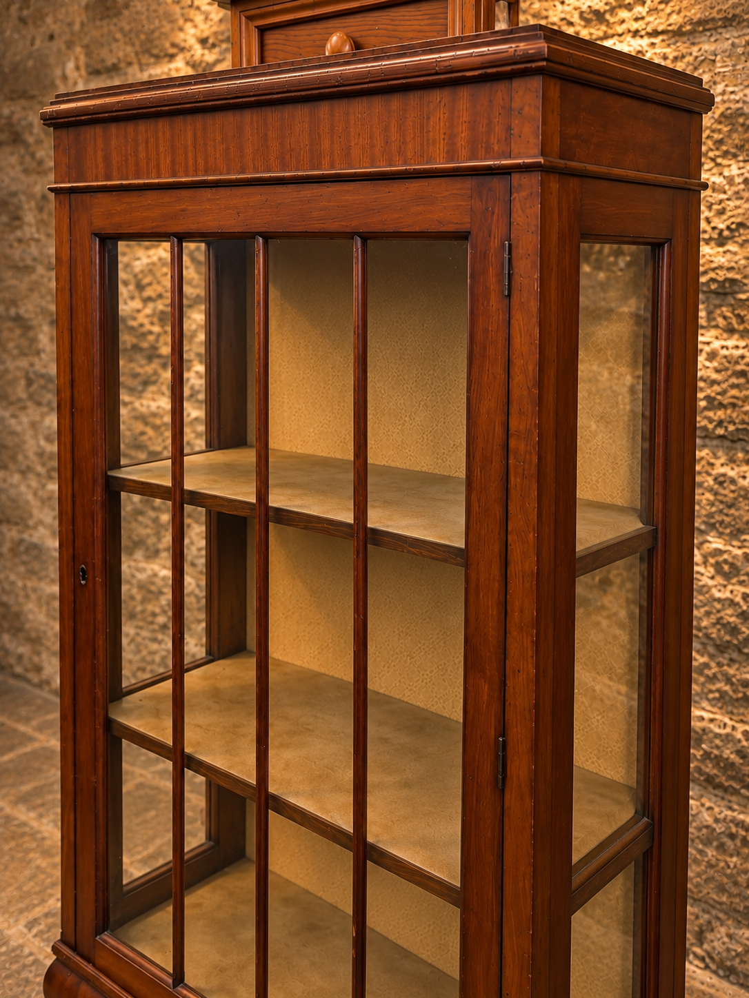 Antique Edwardian Mahogany Glazed Display Cabinet – c.1900–1910