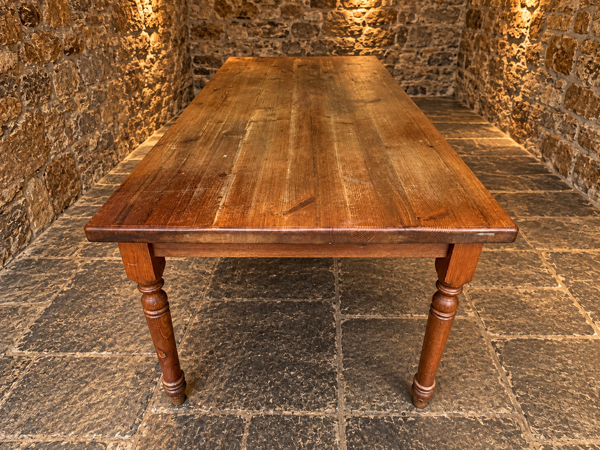 Antique Victorian Pine Farmhouse Dining Table – c.1880