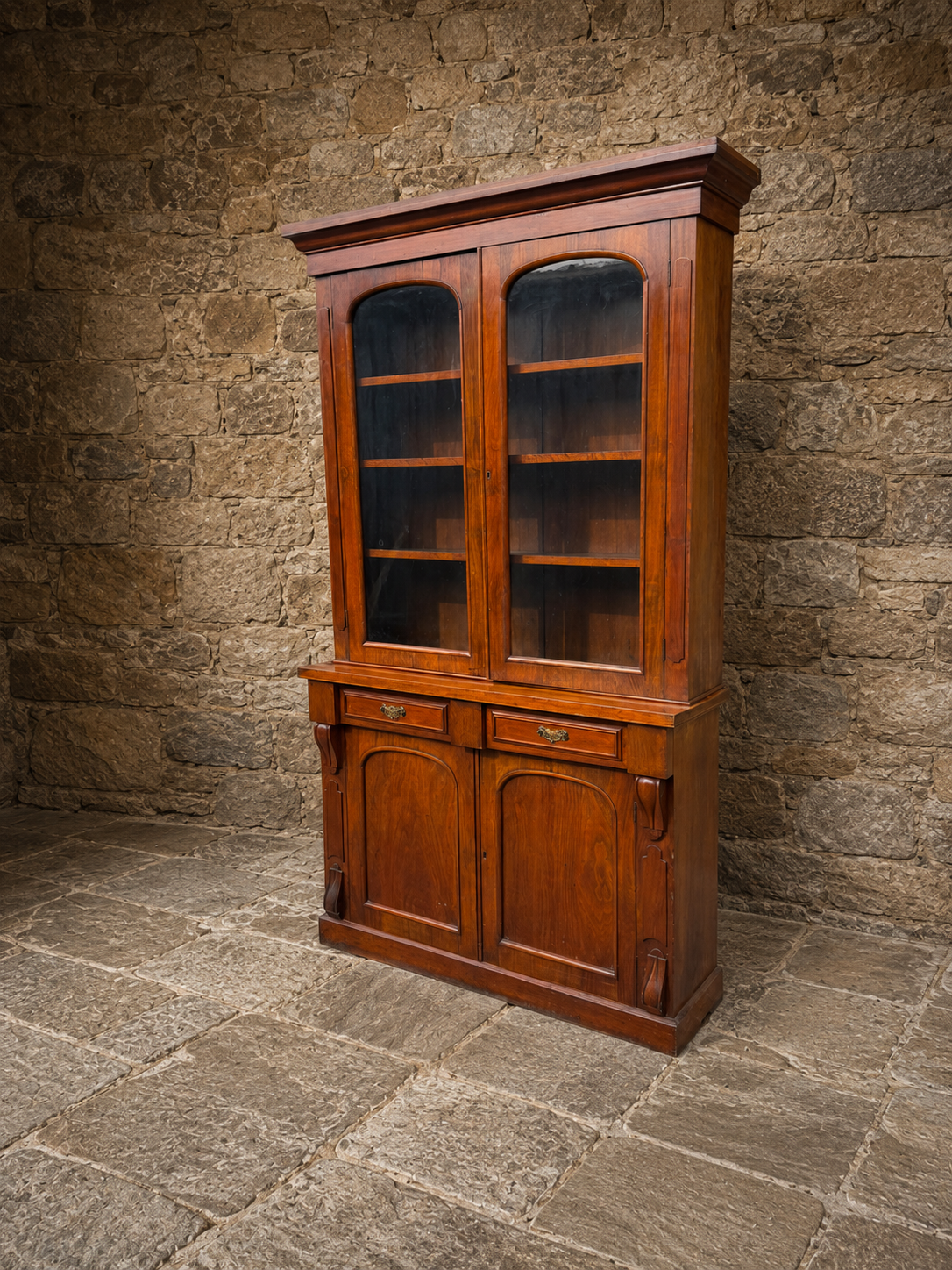 Large Antique Victorian Mahogany Library Bookcase Cabinet | Circa 1880–1900
