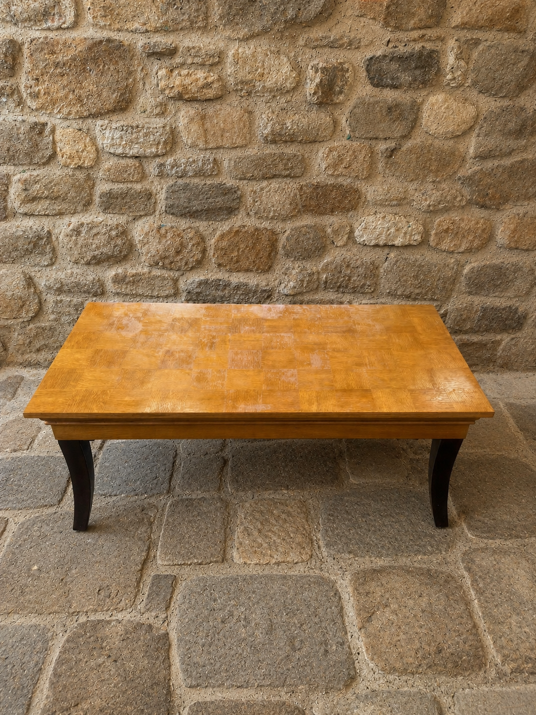 Vintage Oak Parquet Top Coffee Table