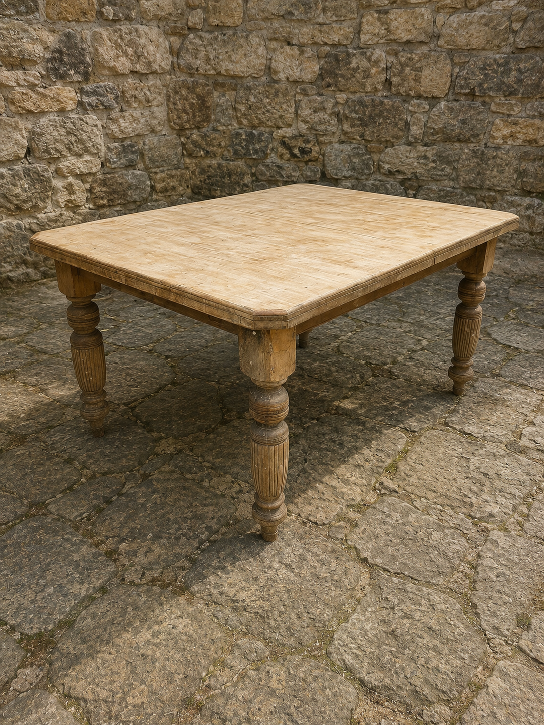 Antique Victorian Scrub Top Farmhouse Dining Table c.1880