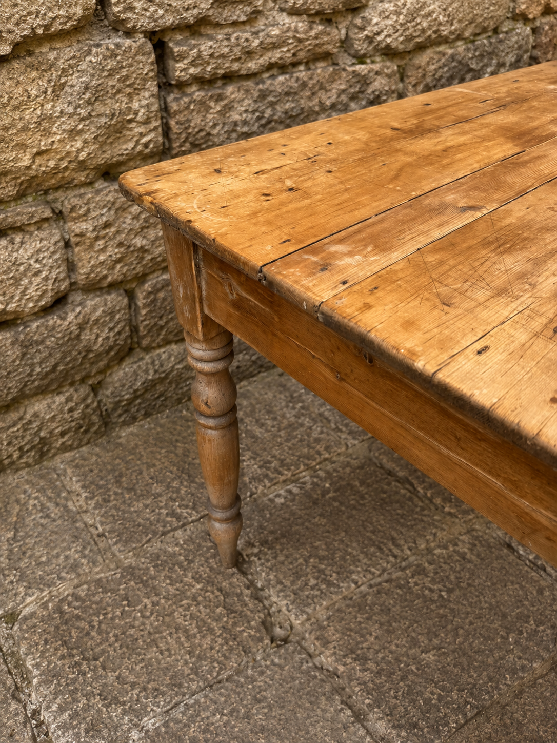 Antique Victorian Pine Farmhouse Table c.1880–1900