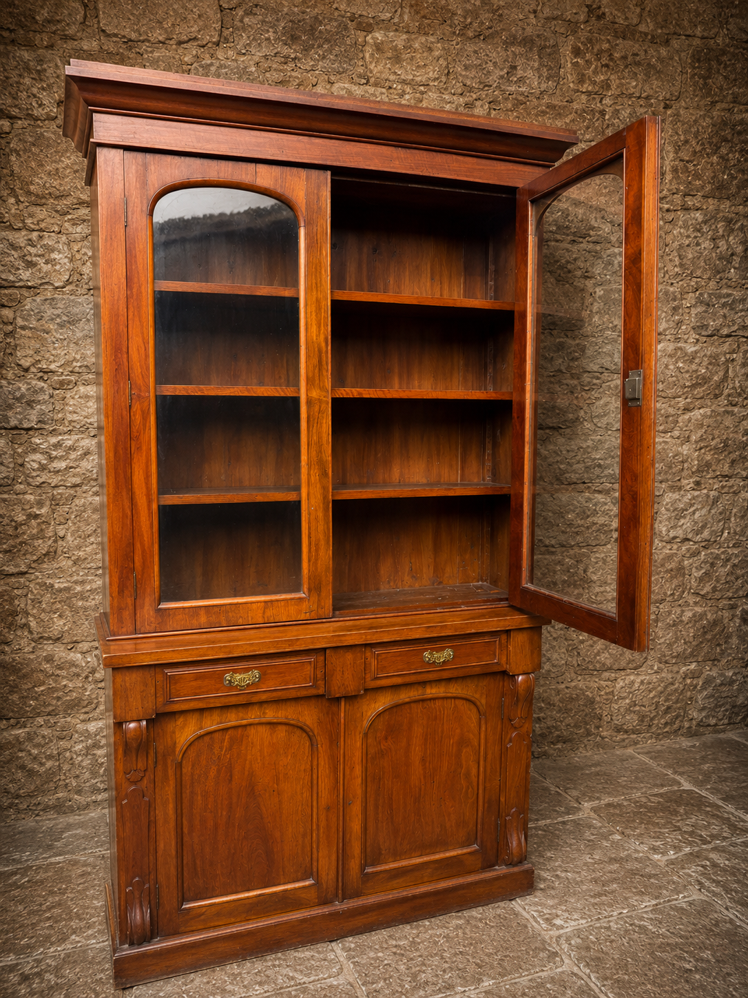 Large Antique Victorian Mahogany Library Bookcase Cabinet | Circa 1880–1900