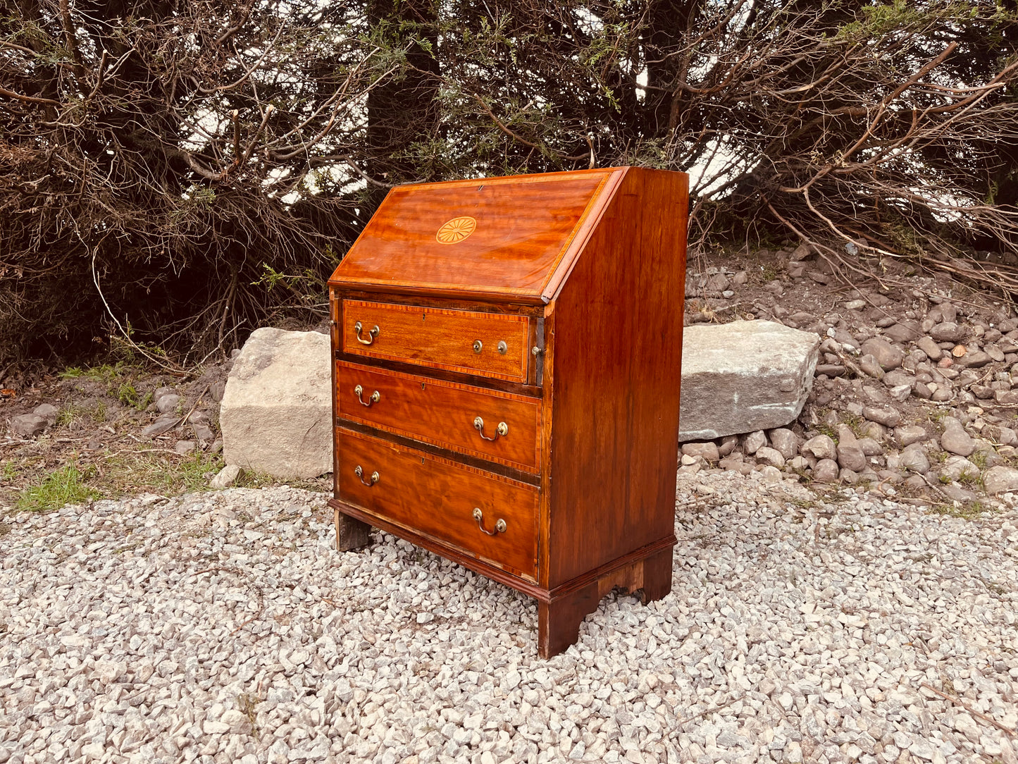 Vintage Mahogany Writing Bureau Desk with Fall Front