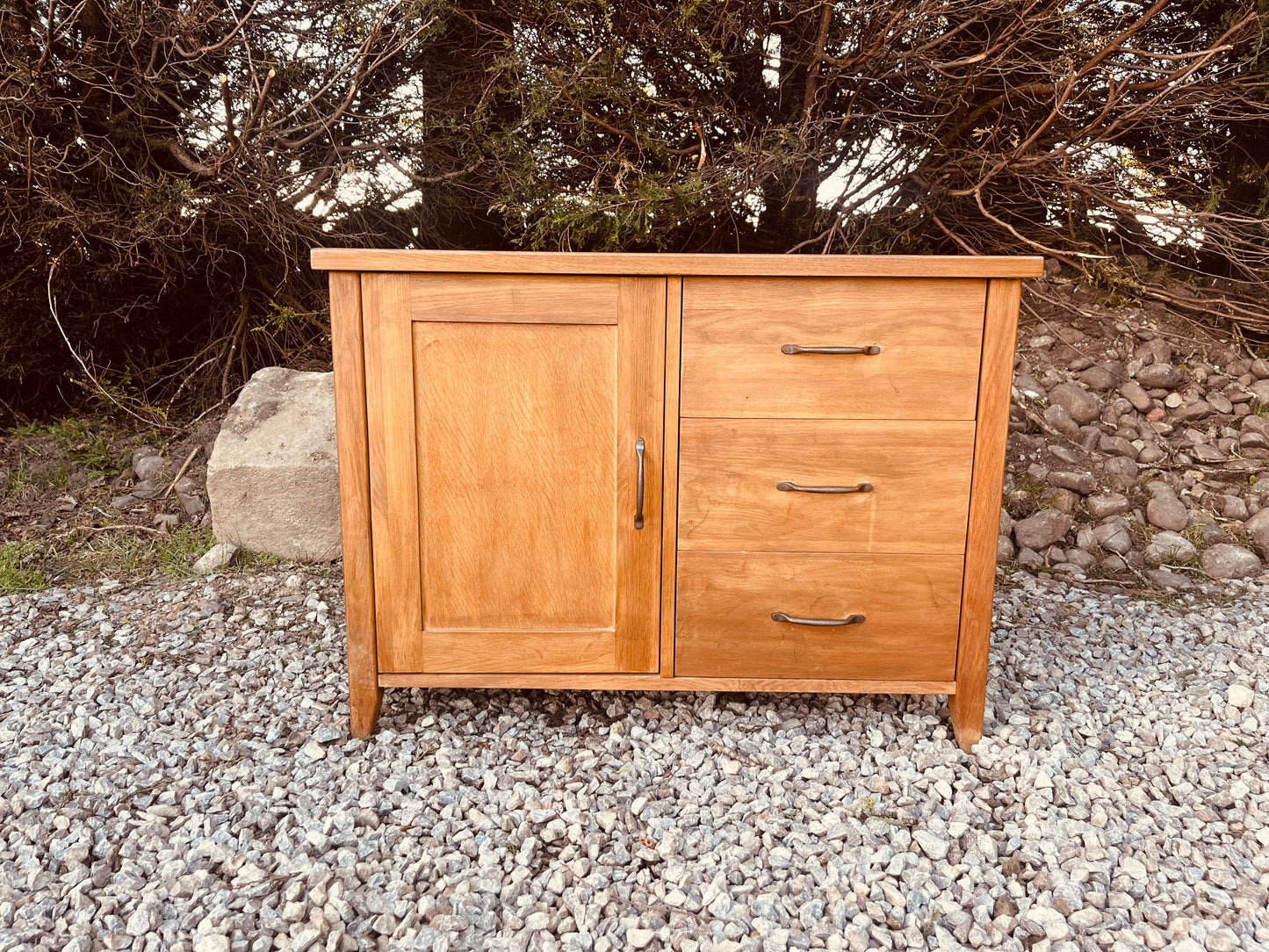 Solid Oak Sideboard with Drawers and Cupboard Storage