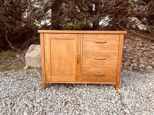 Solid Oak Sideboard with Drawers and Cupboard Storage