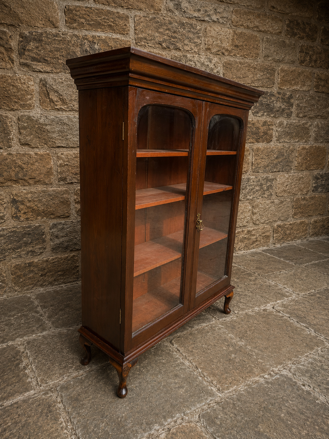 Antique Edwardian Mahogany Glazed Bookcase Display Cabinet | Circa 1900–1915