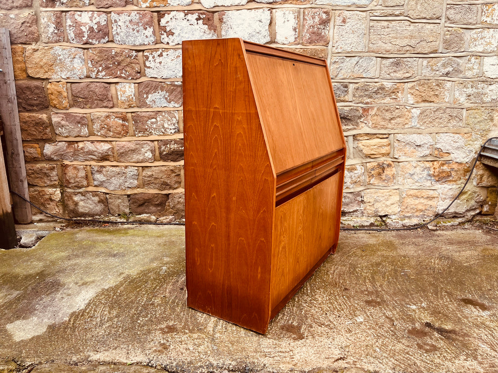 Mid Century Teak Bureau Writing Desk