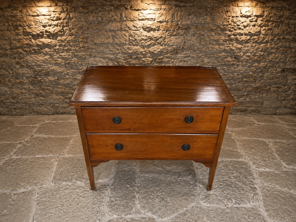 Antique Georgian Mahogany Two Drawer Chest of Drawers | Early 19th Century Bedside Chest | c.1810–1830