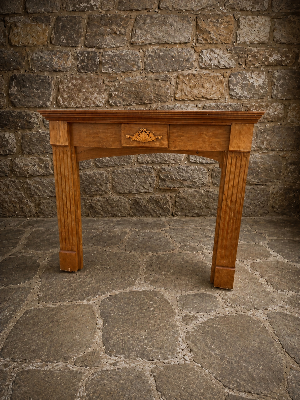 Arts & Crafts Solid Oak Fire Surround / Mantelpiece c.1910–1920