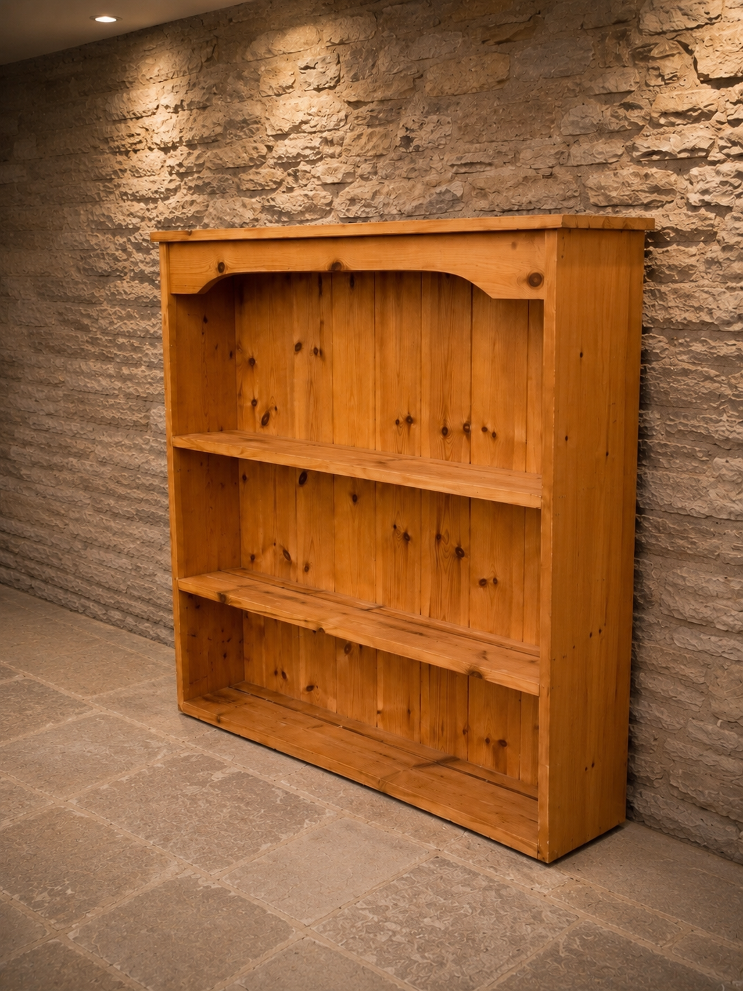 Victorian Pine Open Bookcase | Antique Country Farmhouse Shelving c.1880–1900