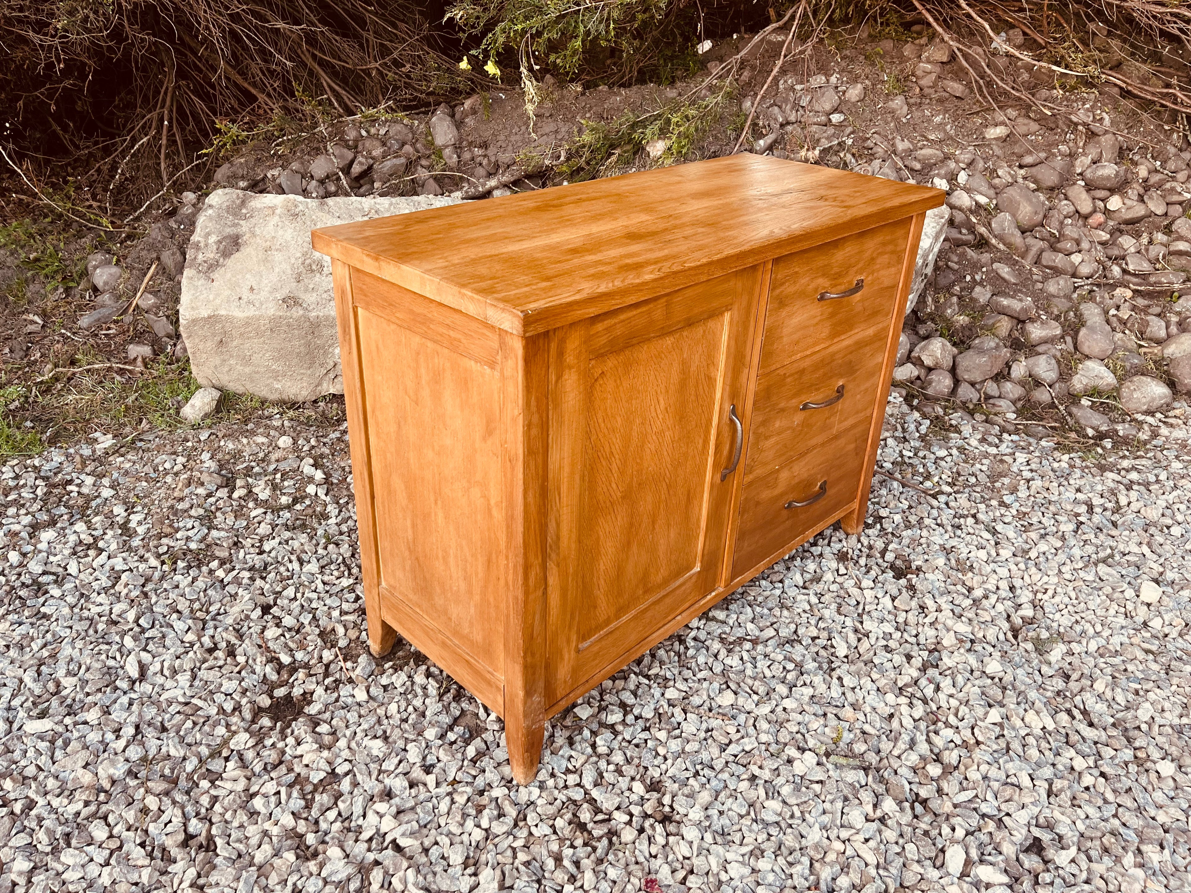 Solid Oak Sideboard with Drawers and Cupboard Storage