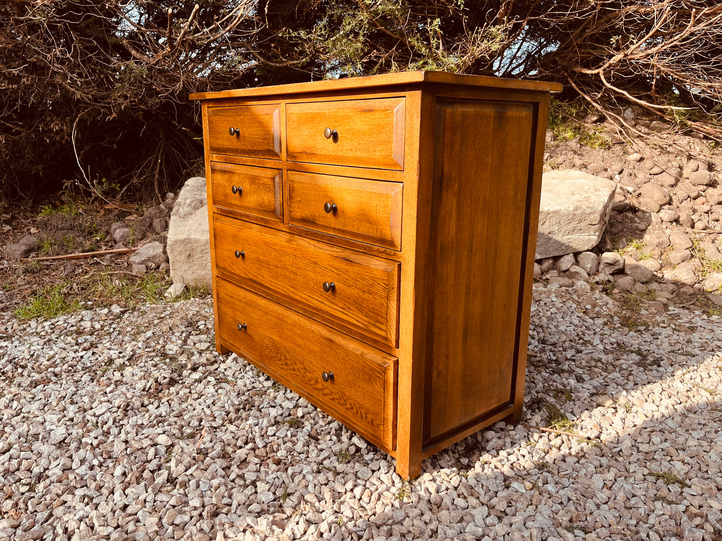Solid Oak 7 Drawer Chest of Drawers – Traditional Country Style