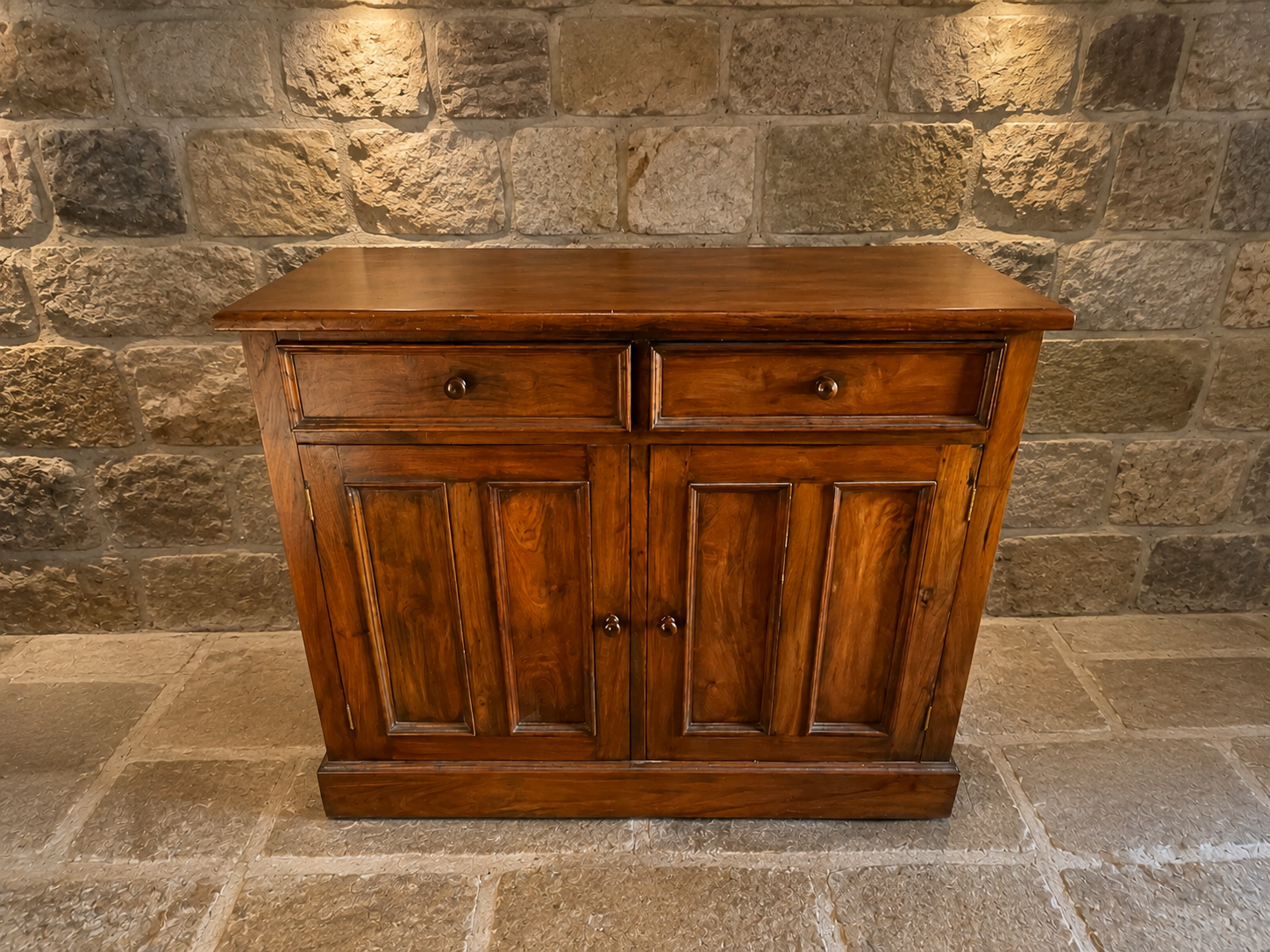 Circa 1890 Victorian Figured Pine Sideboard & Four Door Cupboard