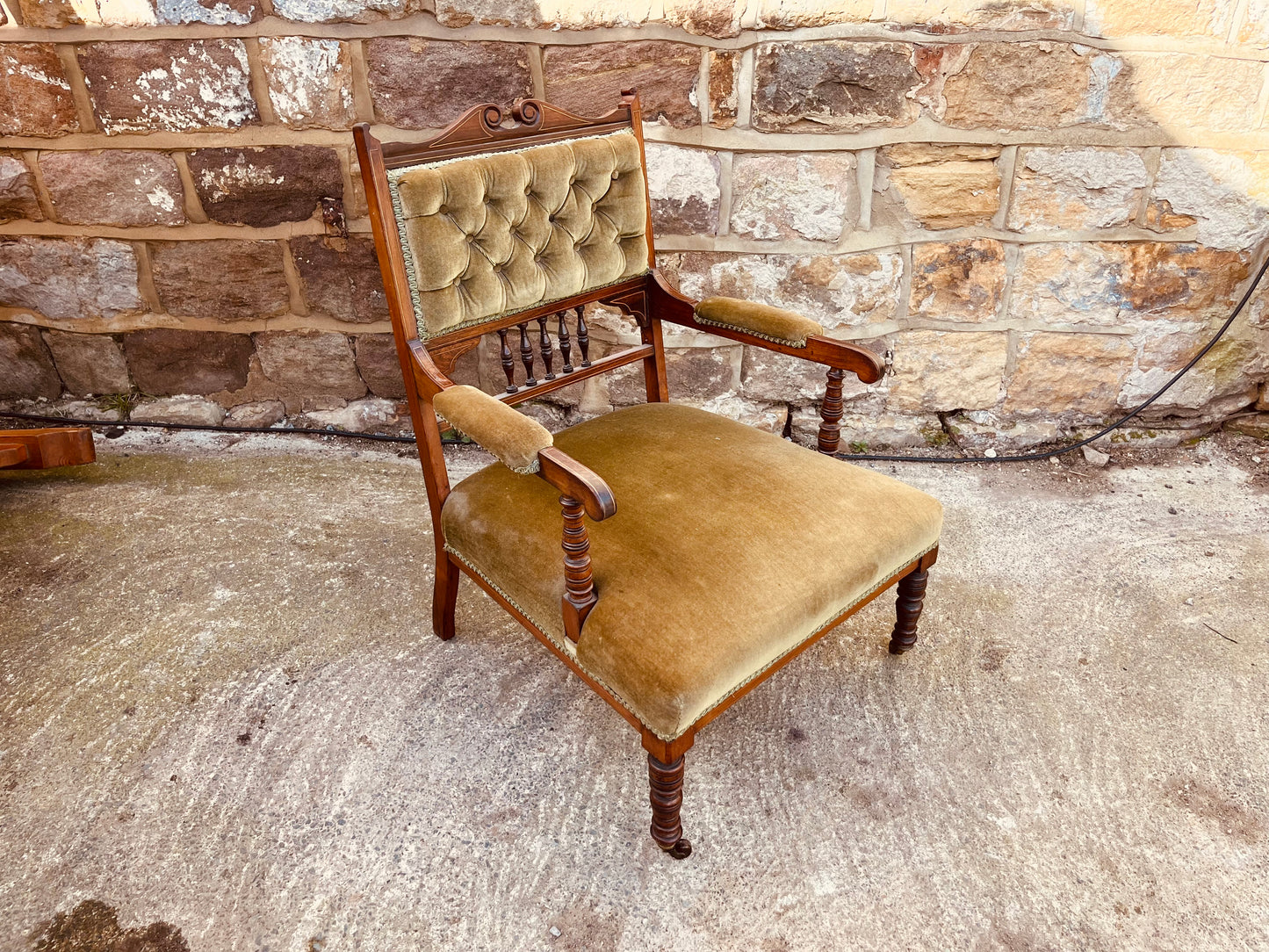 Victorian Mahogany Upholstered Armchair