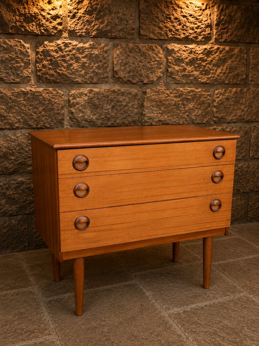 Vintage Mid Century Teak Chest of Drawers