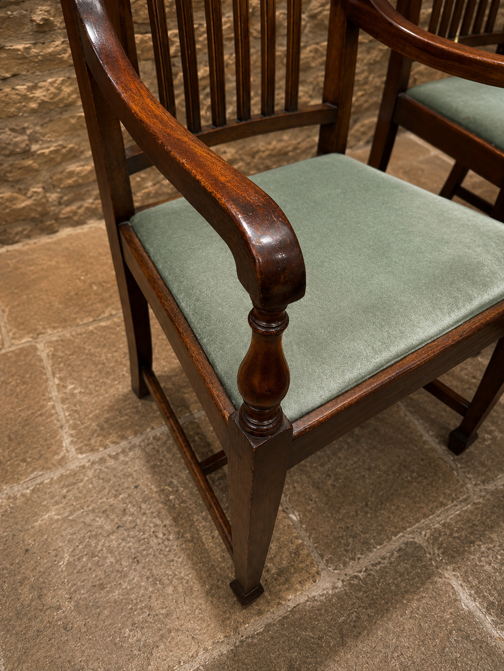 Set of Six Antique Edwardian Mahogany Dining Chairs – Two Carvers – Circa 1910