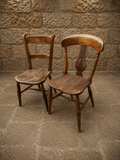 Antique Victorian Elm & Ash Country Kitchen Chairs – Near Pair