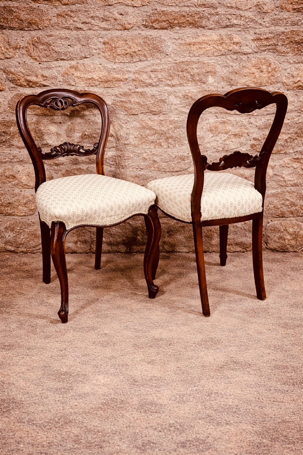 Set of 4 Georgian Style Mahogany Balloon Back Dining Chairs c.1920