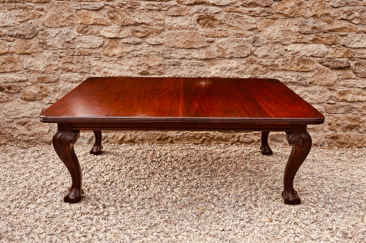 Elegant Mahogany Coffee Table with Cabriole Legs – Vintage Solid Wood Statement Piece