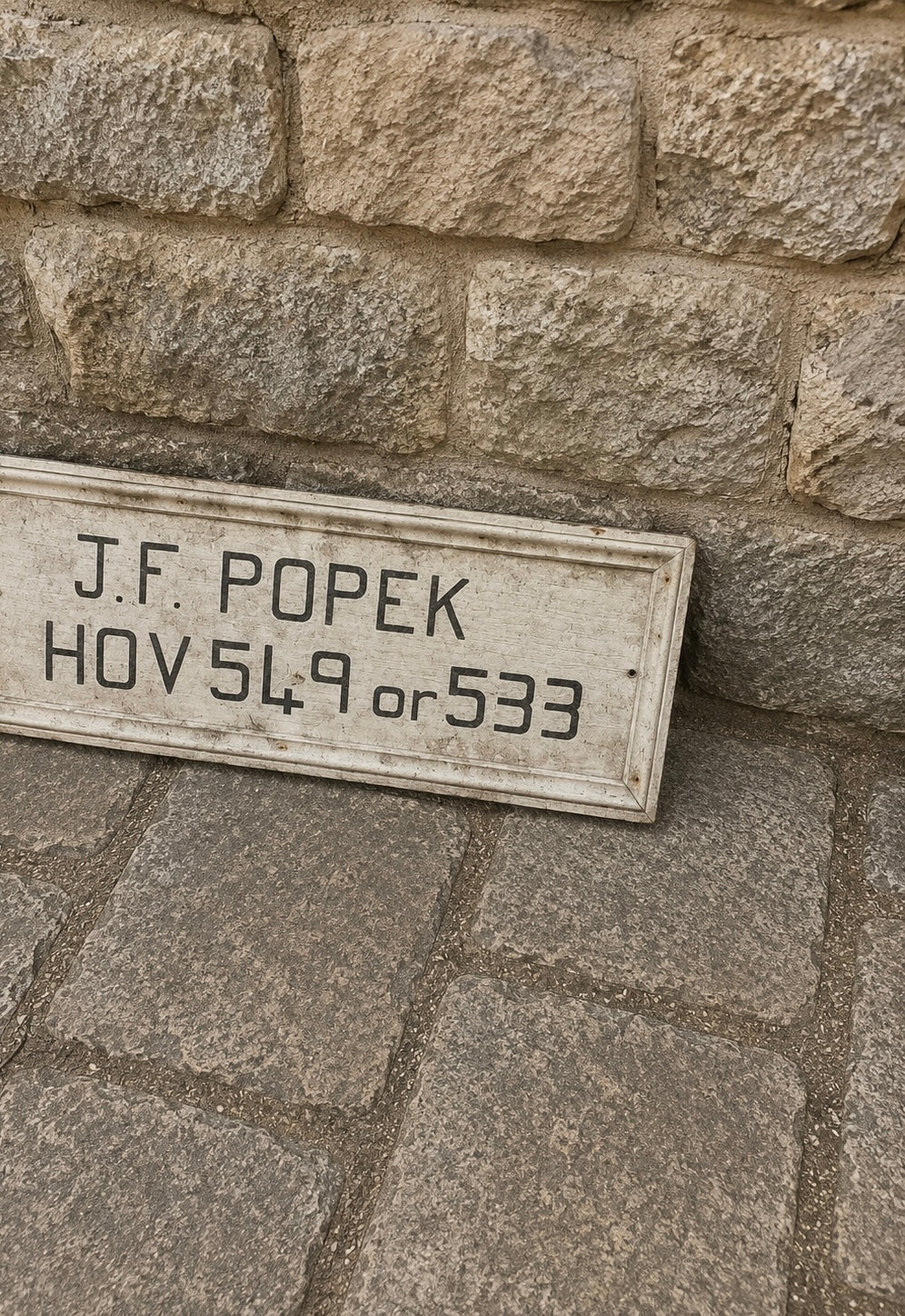 Original Vintage Family Butcher Shop Sign | A.M. & J.F. Popek | Circa 1950s–1960s