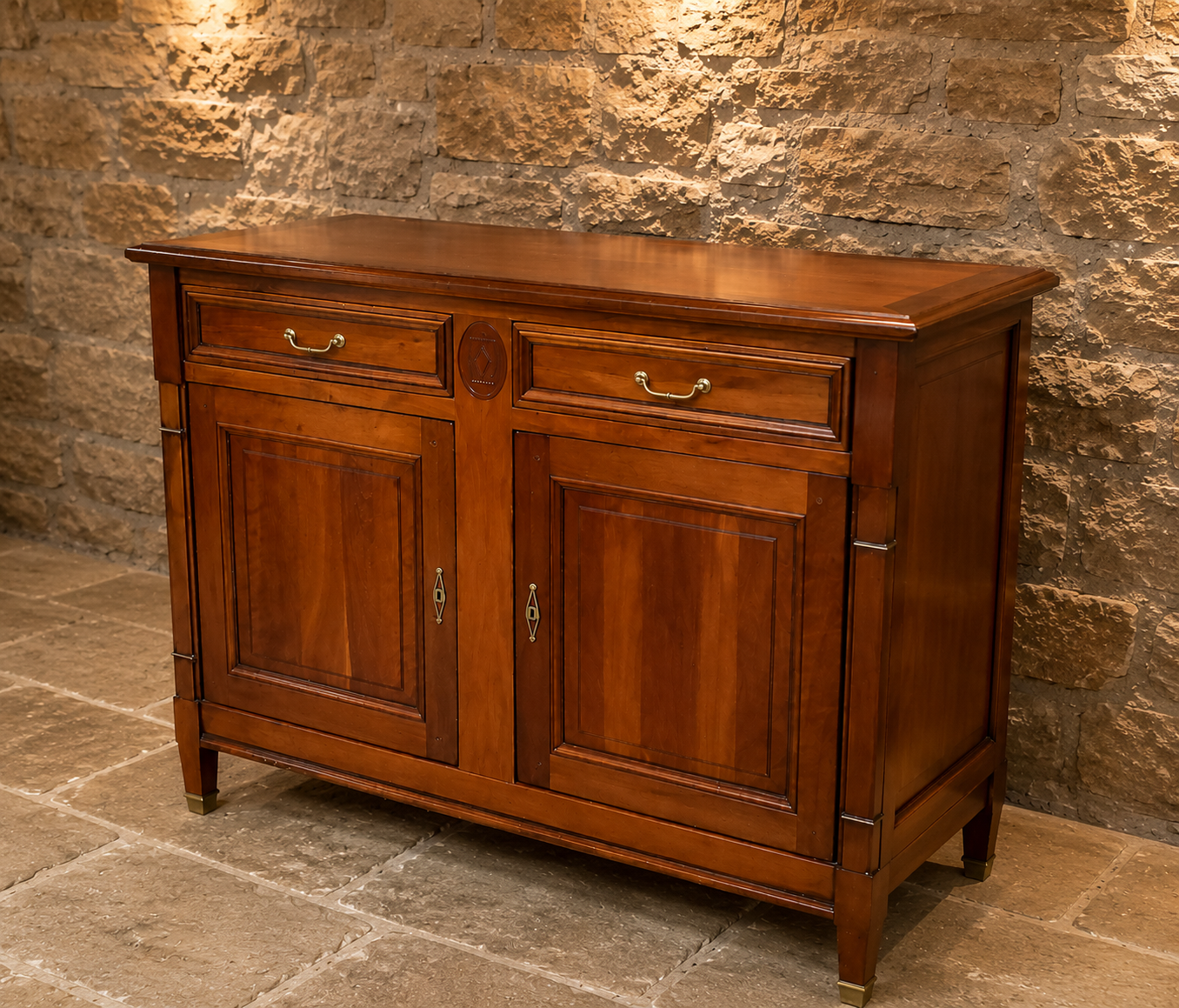 Le Grange Cherrywood Sideboard Cabinet – French Style Vintage Cupboard