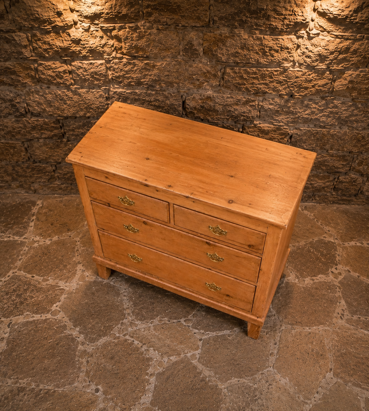 Antique Victorian Solid Pine Chest of Drawers | Edwardian 2 Over 2 Chest | Rustic Farmhouse Bedroom Furniture