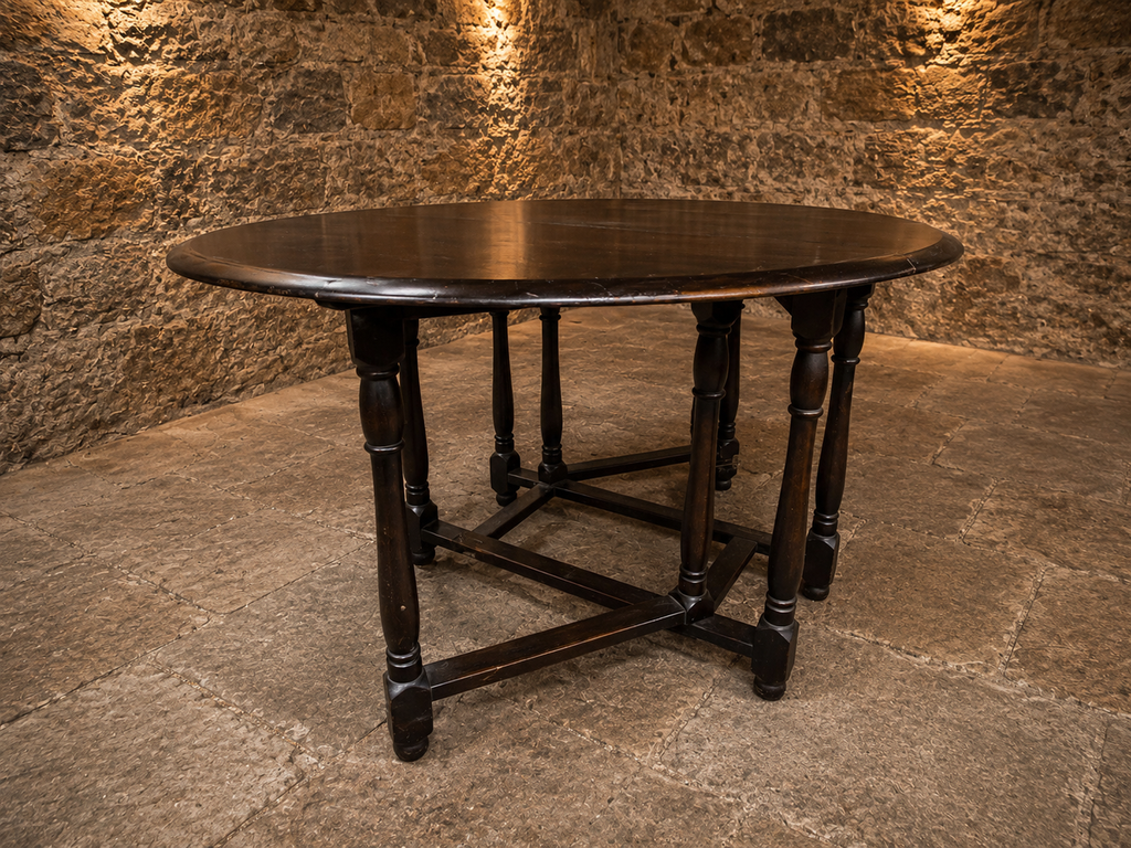 Vintage Mahogany Oval Drop Leaf Gateleg Dining Table | Georgian Style Folding Dining Table | c.1950–1975