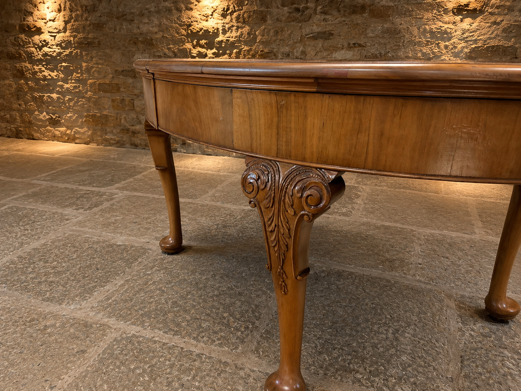 Large Georgian Style Yew Extending Dining Table | Oval Dining Table | Seats 6–8
