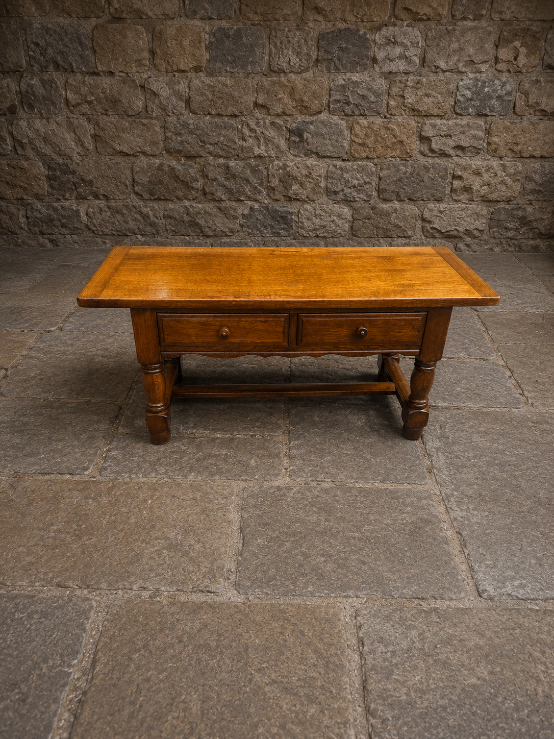 Oak Coffee Table with Drawers | Traditional Country House Coffee Table | Rustic Oak Centre Table