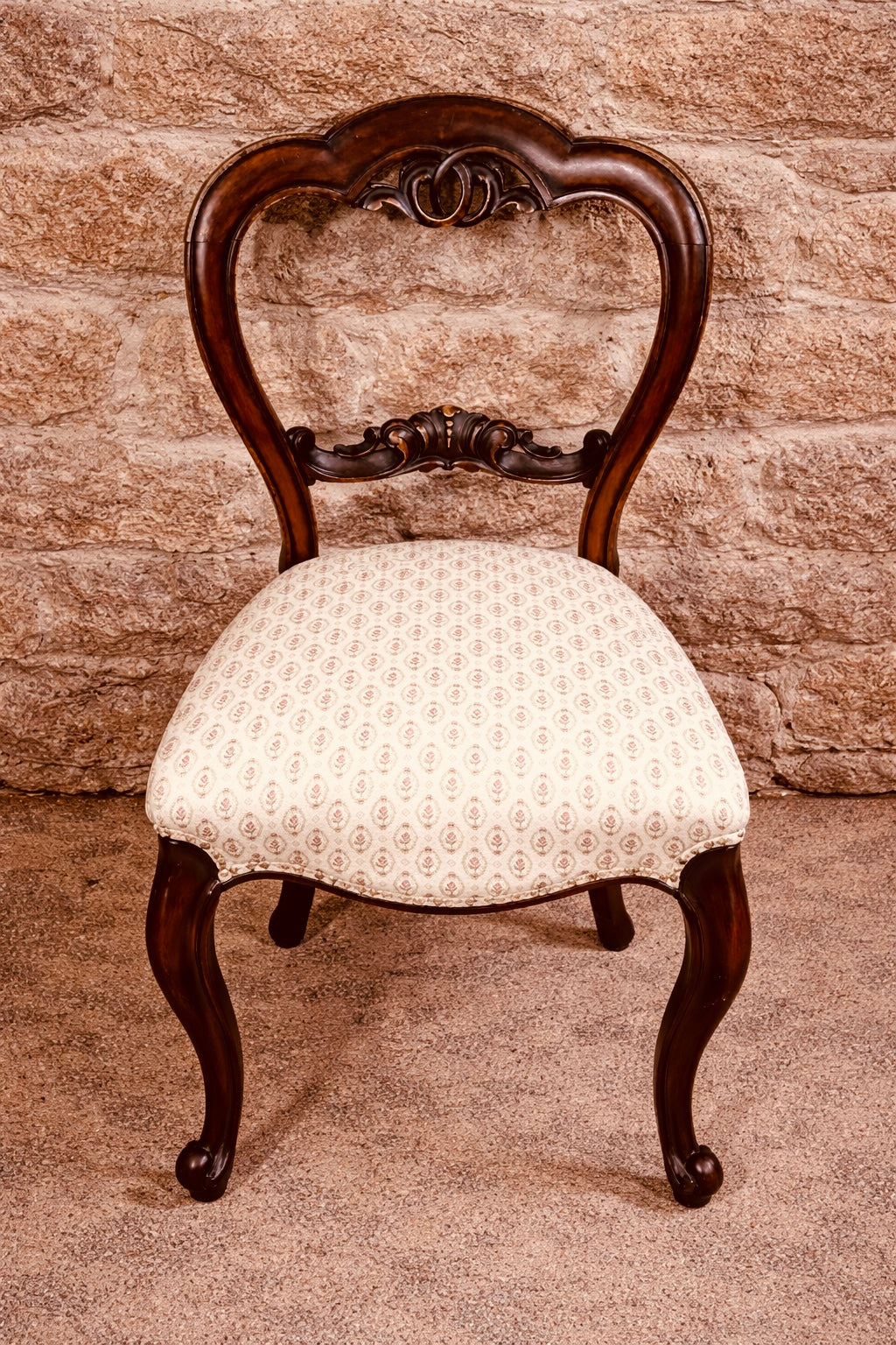 Set of 4 Georgian Style Mahogany Balloon Back Dining Chairs c.1920
