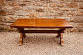 Large Solid Oak Refectory Coffee Table – Rustic X Frame Trestle Base