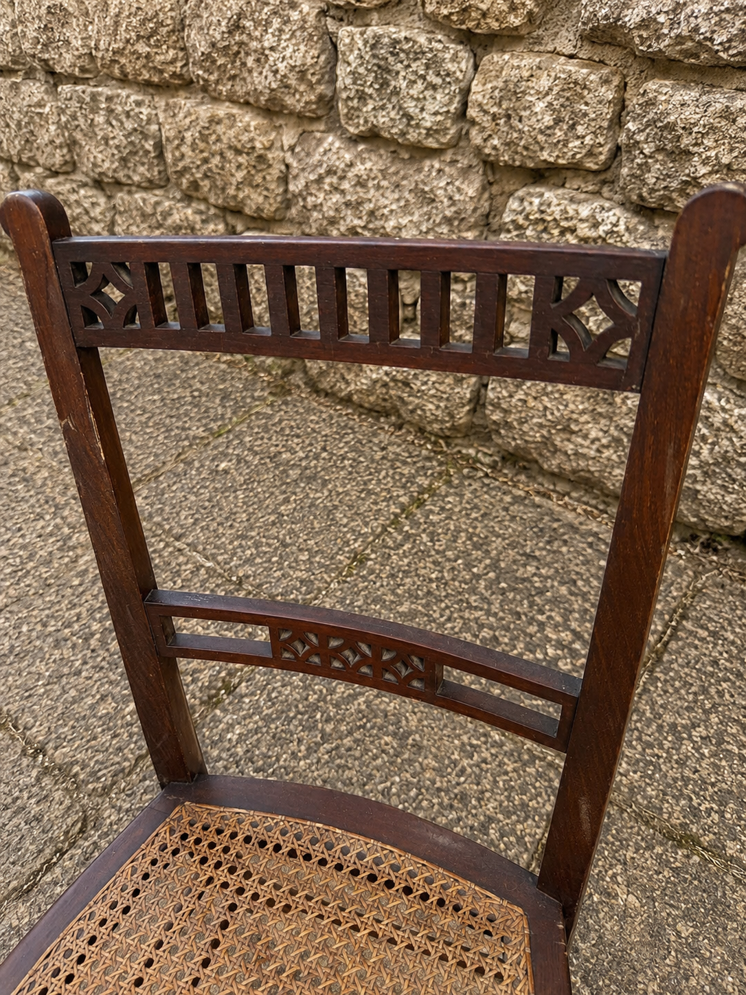 Edwardian Mahogany Cane Seat Occasional Chair