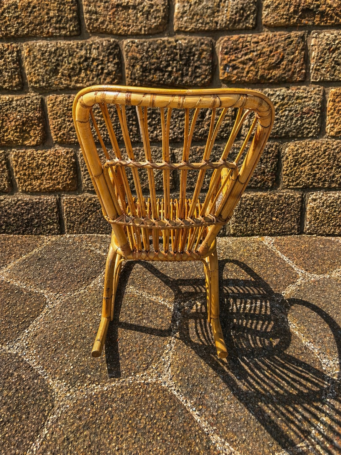 Vintage Bamboo Children’s Rocking Chair c.1950s–1970s
