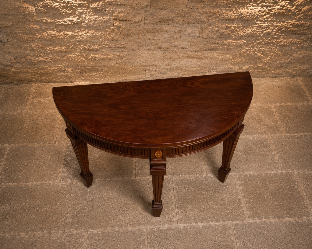 Antique George III Mahogany Demi-Lune Fold Over Dining Table | Georgian Console Table | Circa 1800 | Neoclassical Hall Table