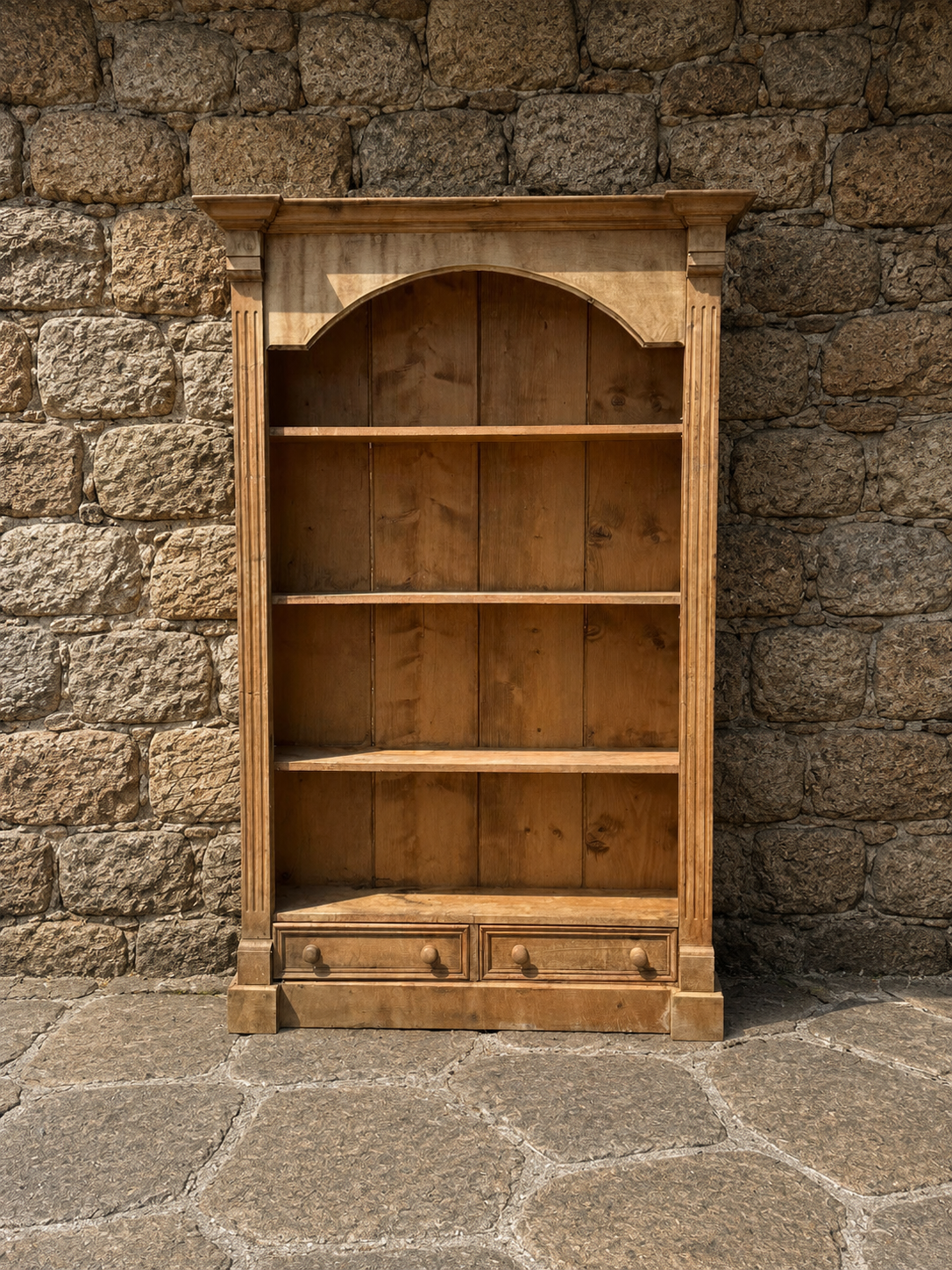 Large Country House Style Open Bookcase with Drawers