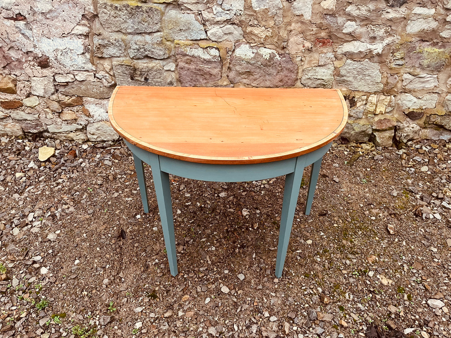 Vintage Half Moon Console Table – Painted Demi-Lune Hall Table