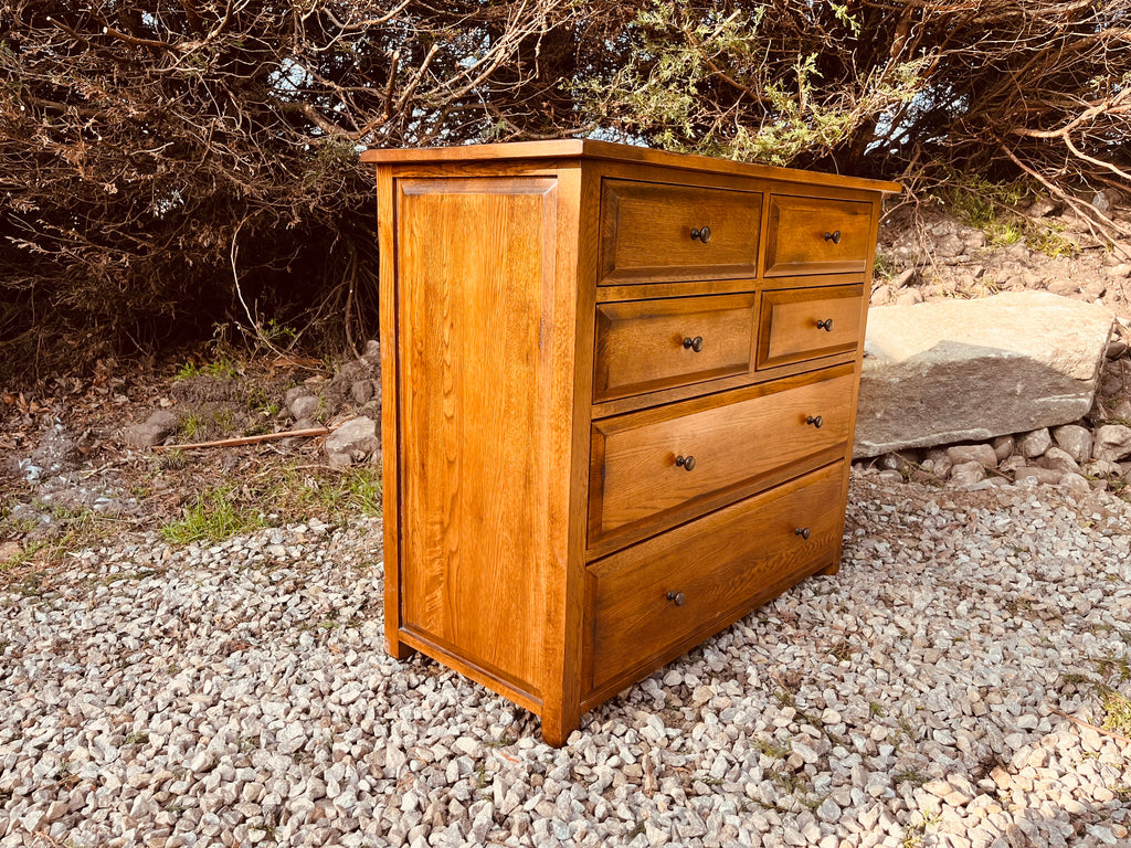 Solid Oak 7 Drawer Chest of Drawers – Traditional Country Style